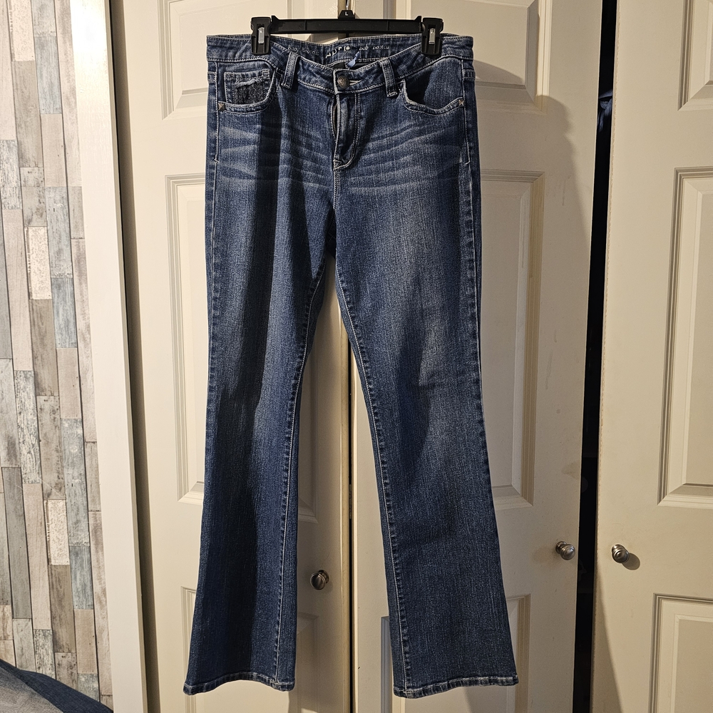 Women's Dark Blue Baby Bootcut Jeans - Classic Mid Rise Apt 9 Size 12